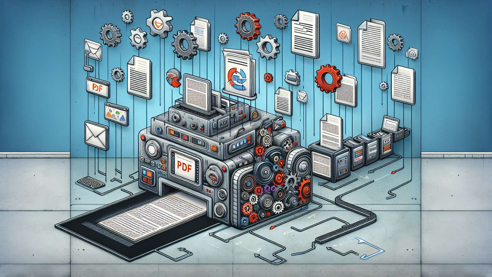 Illustration of creating and converting documents into PDFs