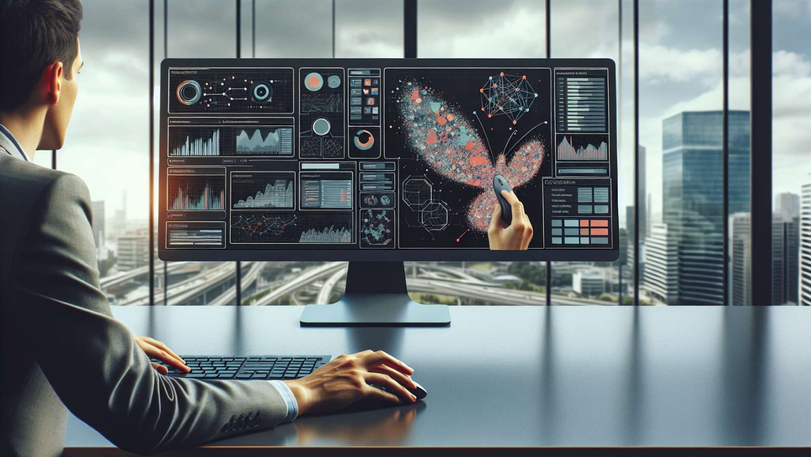 Illustration of a person using the WordPress admin dashboard