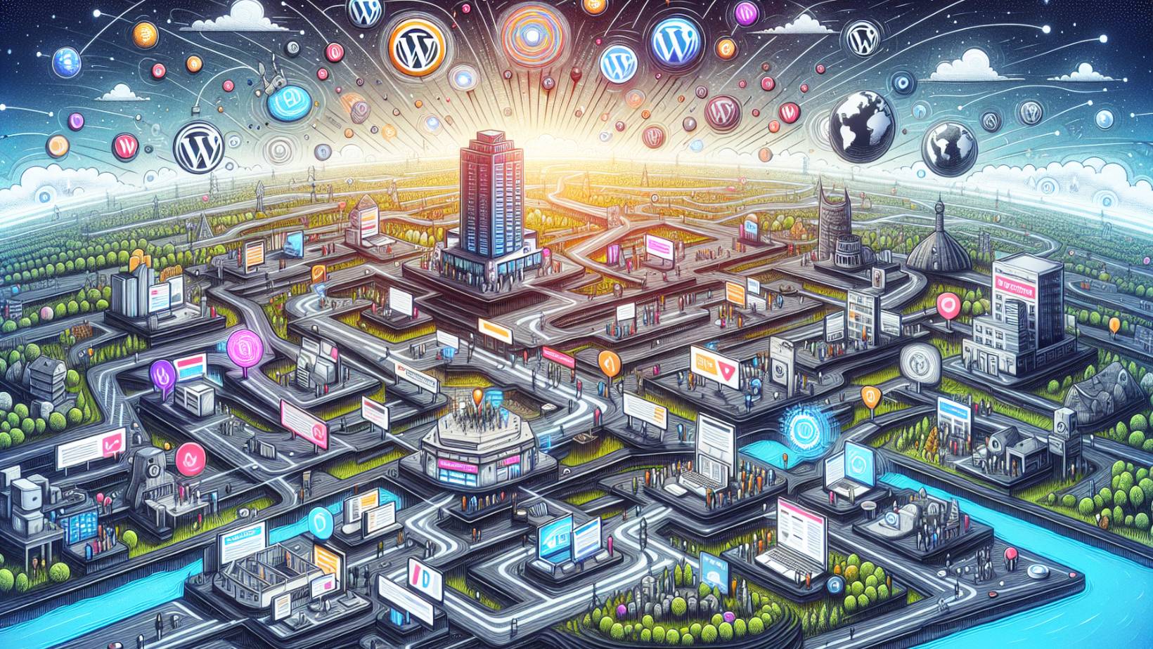 Illustration of job opportunities for a WordPress developer