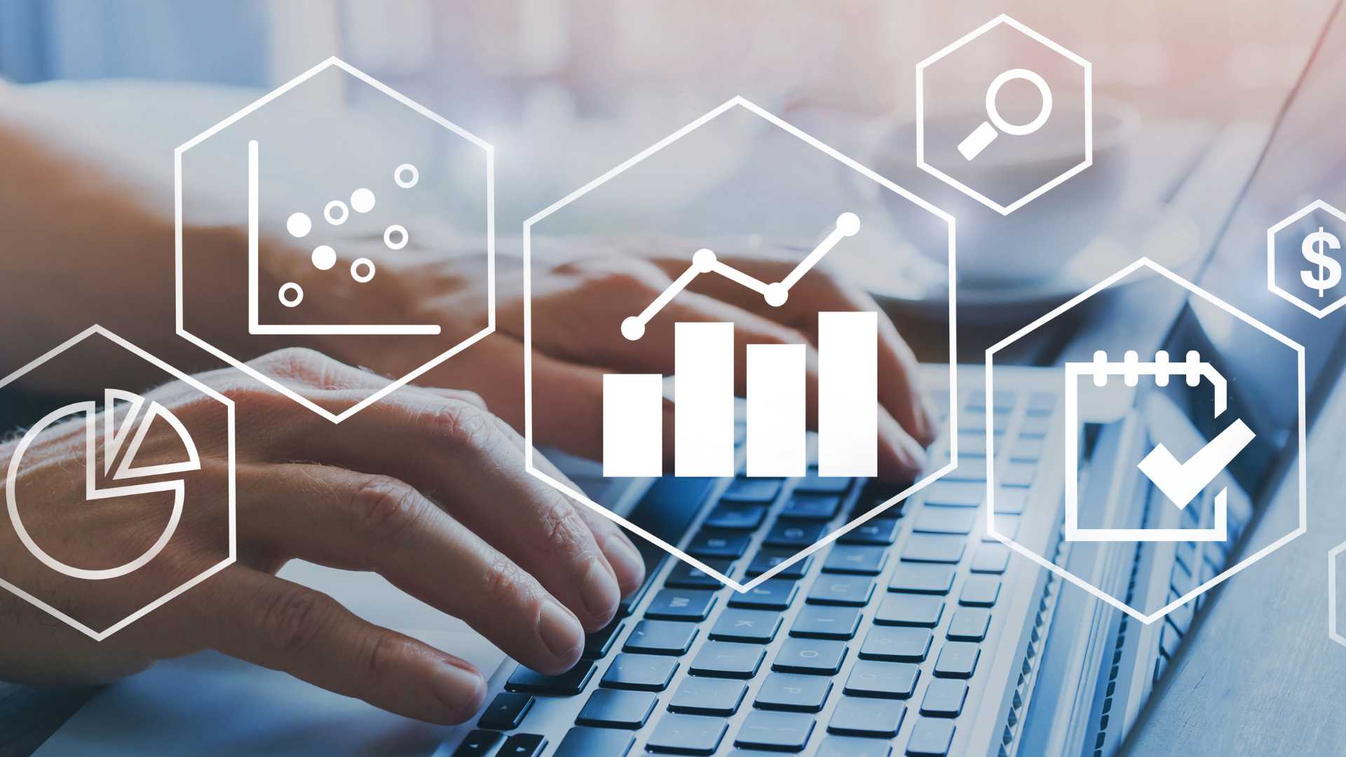 person typing on laptop power bi